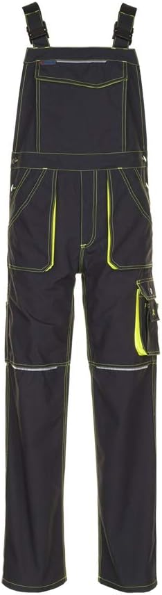 Planam Grösse 42 Unisex Basalt Neon Latzhose anthrazit gelb Modell 6230 Anthrazit/Gelb 164, Anthrazi