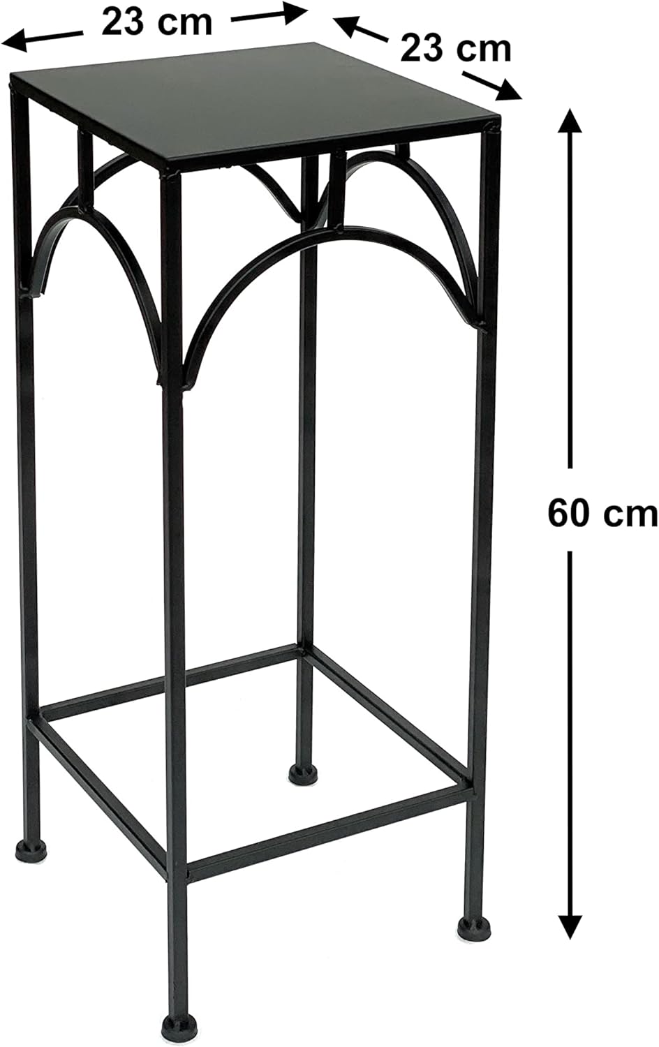 DanDiBo Blumenhocker Metall Schwarz Eckig 60 cm Blumenständer 96132 M Beistelltisch Blumensäule Mode