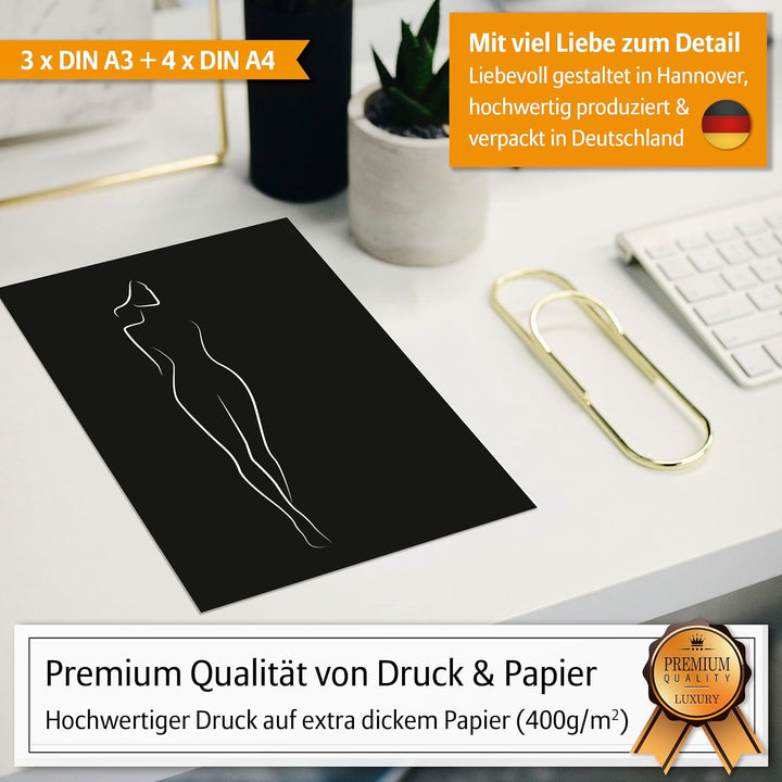 Hyggelig Home Premium Poster Set - 7 passende Bilder im stilvollen Set - Collage Bild Wand Deko - Se