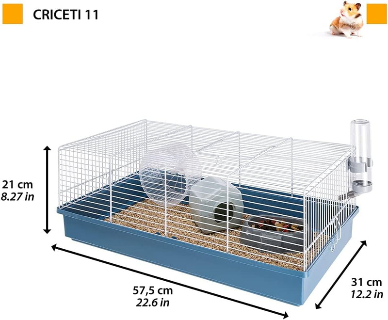 Ferplast Hamsterkäfig, Nagerkäfig CRICETI 11, Kleintierkäfig, Hamsterzubehör inklusive, 58 x 31 x h