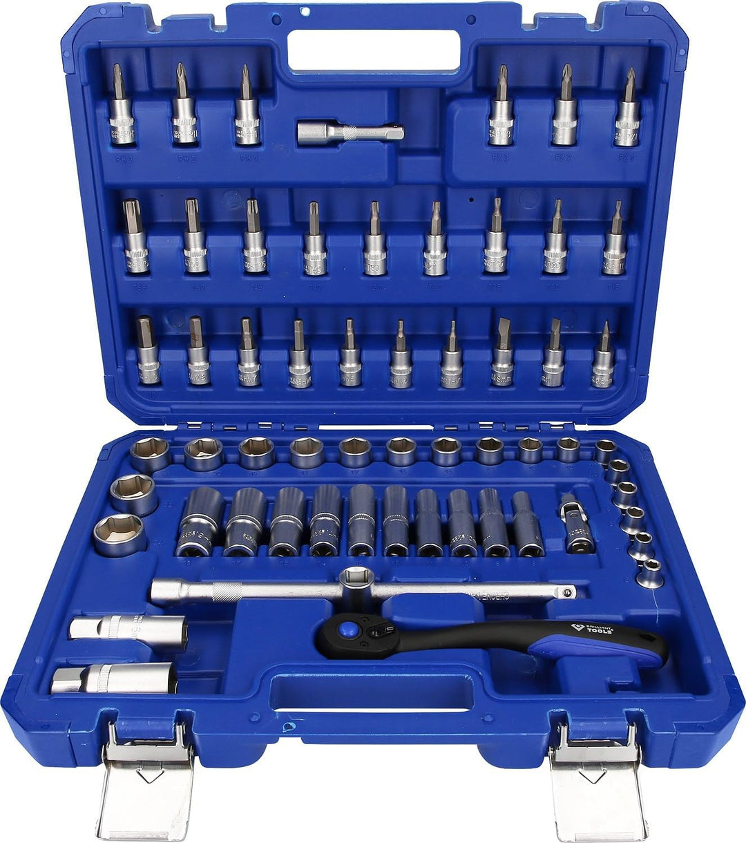 BRILLIANT TOOLS BT021061 3/8 Zoll Steckschlüssel-Satz, 61-tlg [Powered by KS TOOLS]