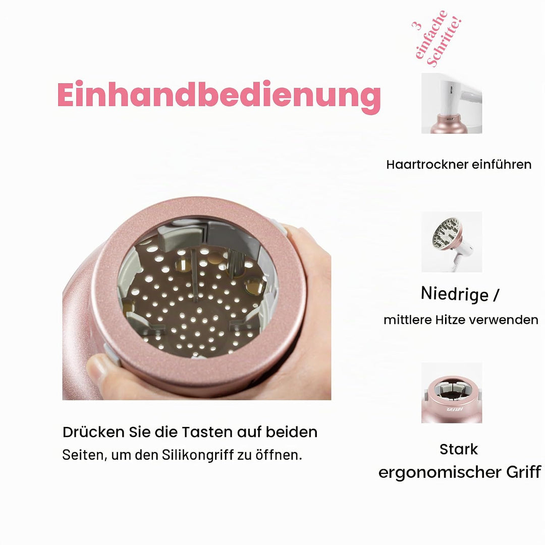 GIHALI Universeller Haardiffusor, robust, geeignet für Haartrockner von 4,4 – 6,6 cm, für lockiges o