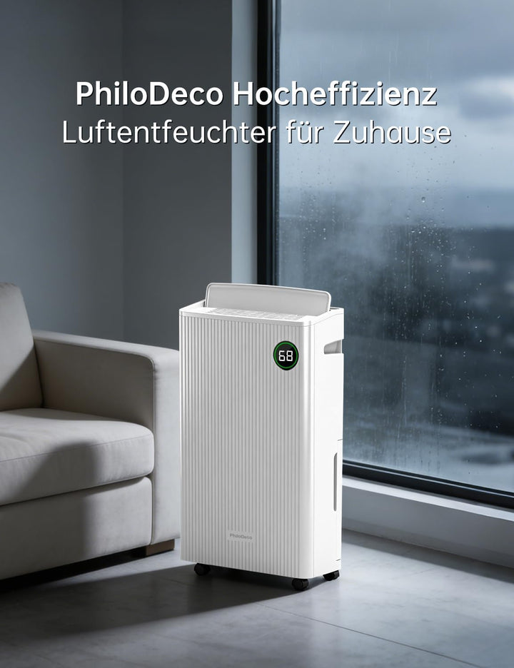 Luftentfeuchter elektrisch 20L, Entfeuchter elektrisch für Keller, Raumentfeuchter elektrisch 39dB f