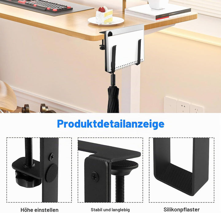 Aufhängbarer Laptop Organizer Schreibtisch Hänge Notebook Halter aus Aluminium Verstellbare Schreibt