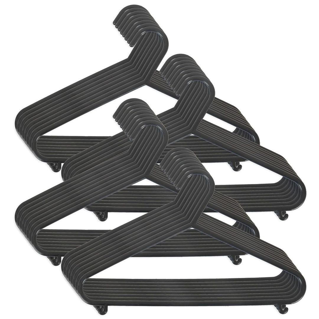 Bieco Kleiderbügel Kinder 32 St. Schwarz | Länge ca 30 cm | Baby Kleiderbügel | Kunststoff Kleiderbü