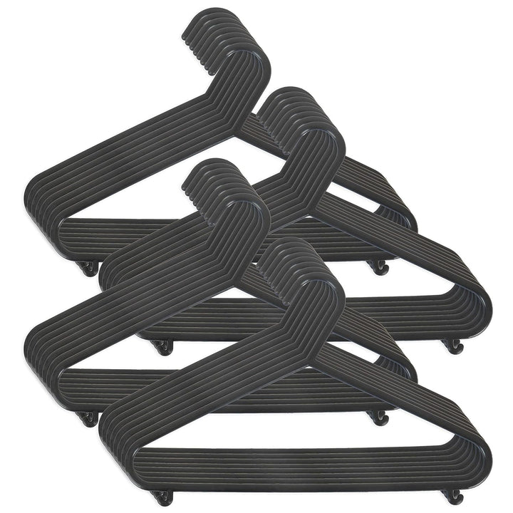 Bieco Kleiderbügel Kinder 32 St. Schwarz | Länge ca 30 cm | Baby Kleiderbügel | Kunststoff Kleiderbü
