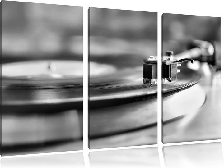 Pixxprint Schallplatte als Leinwandbild | Grösse: 3 Teilig (120x80) | Wandbild| Kunstdruck | fertig