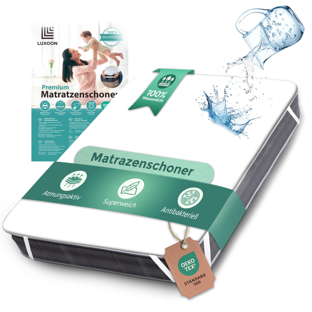 Luxoon 2er Pack Matratzenschoner 70x140 wasserdicht | Atmungsaktiver Schoner & Nässe-Schutz | matrat