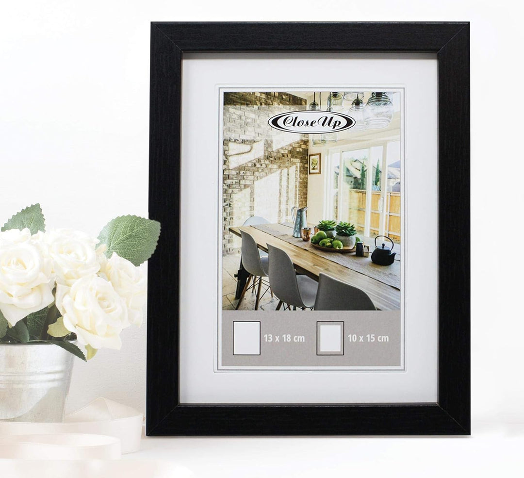Close Up Bilderrahmen-Set 12 STK. 13x18 cm schwarz Premium MDF-Rahmen, bruchsichere Plexiglas-Scheib