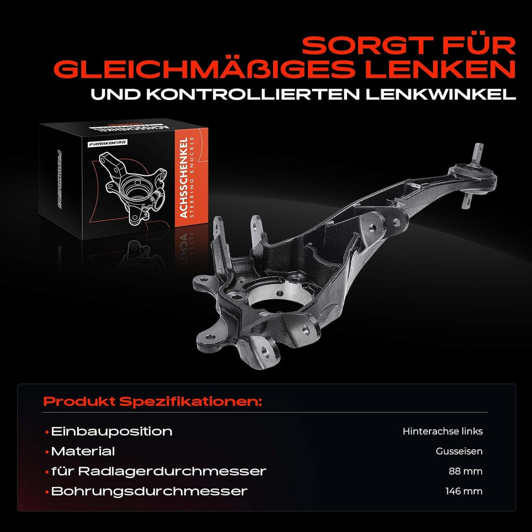 Frankberg 1x Achsschenkel Radaufhängung Hinten Links Kompatibel mit ASX GA W Lancer VIII CYA CZA Spo