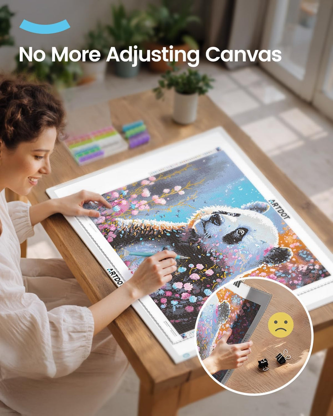 ARTDOT Leuchttisch A1 für 5D Diamond Painting Zubehör, Einstellbare Helligkeit Diamant Painting Lich