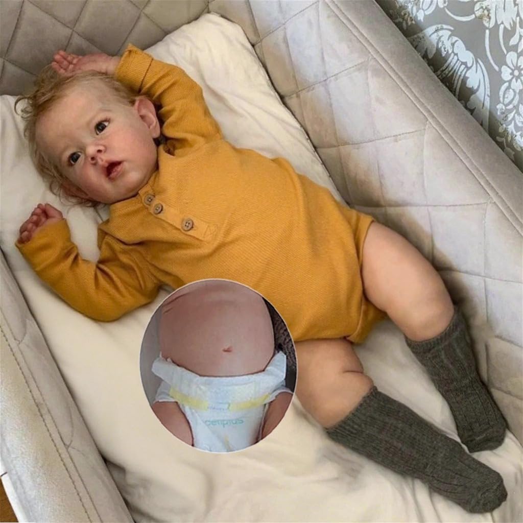 Zero pam Reborn Baby Vollsilikon Lebensecht, Silikon Baby Junge, 50CM Reborn Puppen Lebensecht, Lebe