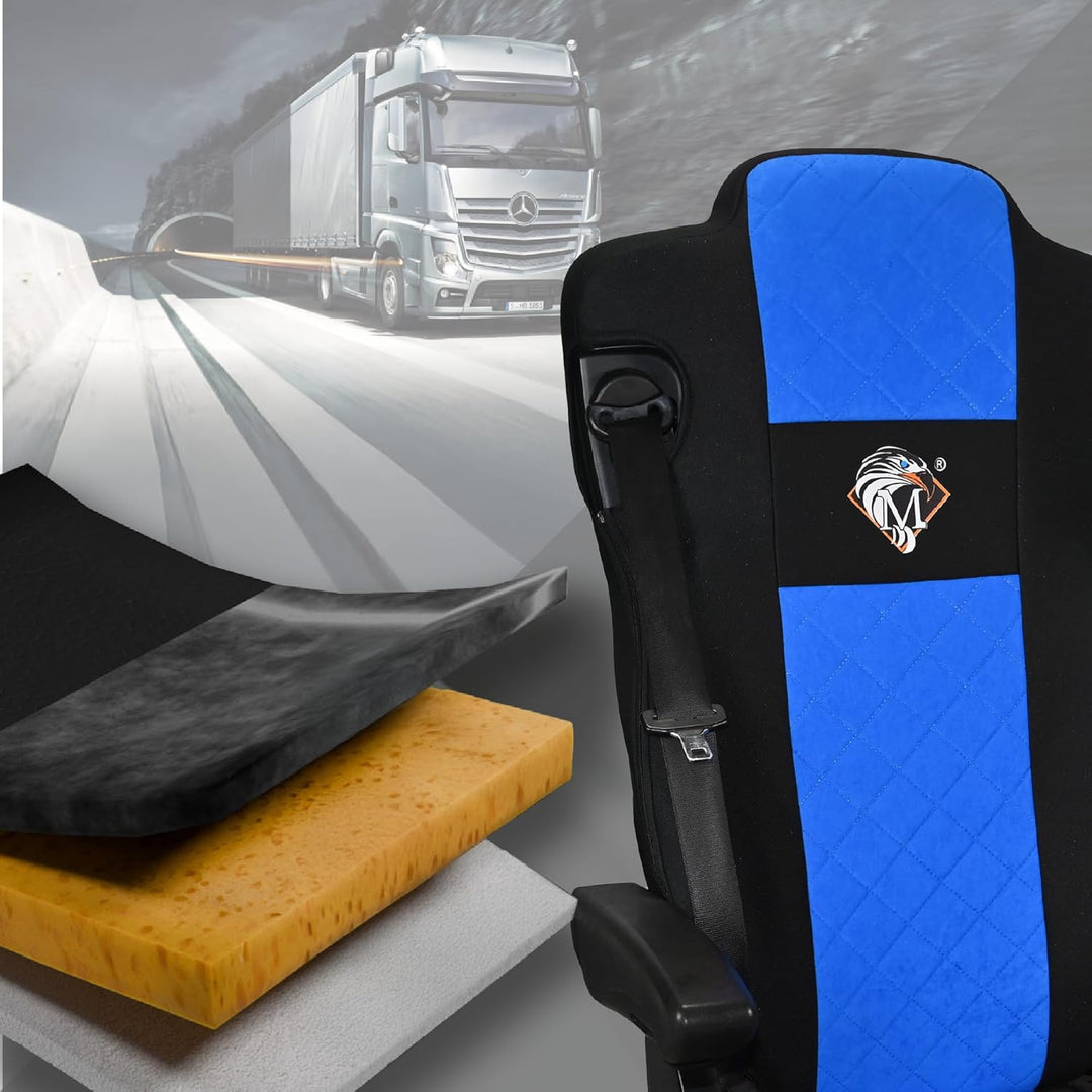 SABA Auto Sitzbezüge LKW für Mercedes ACTROS MP4, AROX ab 2011, MP5 ab 2019, ungefederter Beifahrers