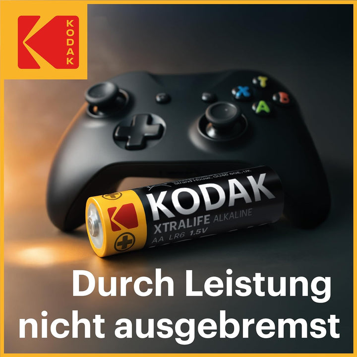 KODAK AA Alkali Batterien 1,5V (40 Stück) Hochleistungsbatterien Bis Zu 145% längere Lebensdauer, 10