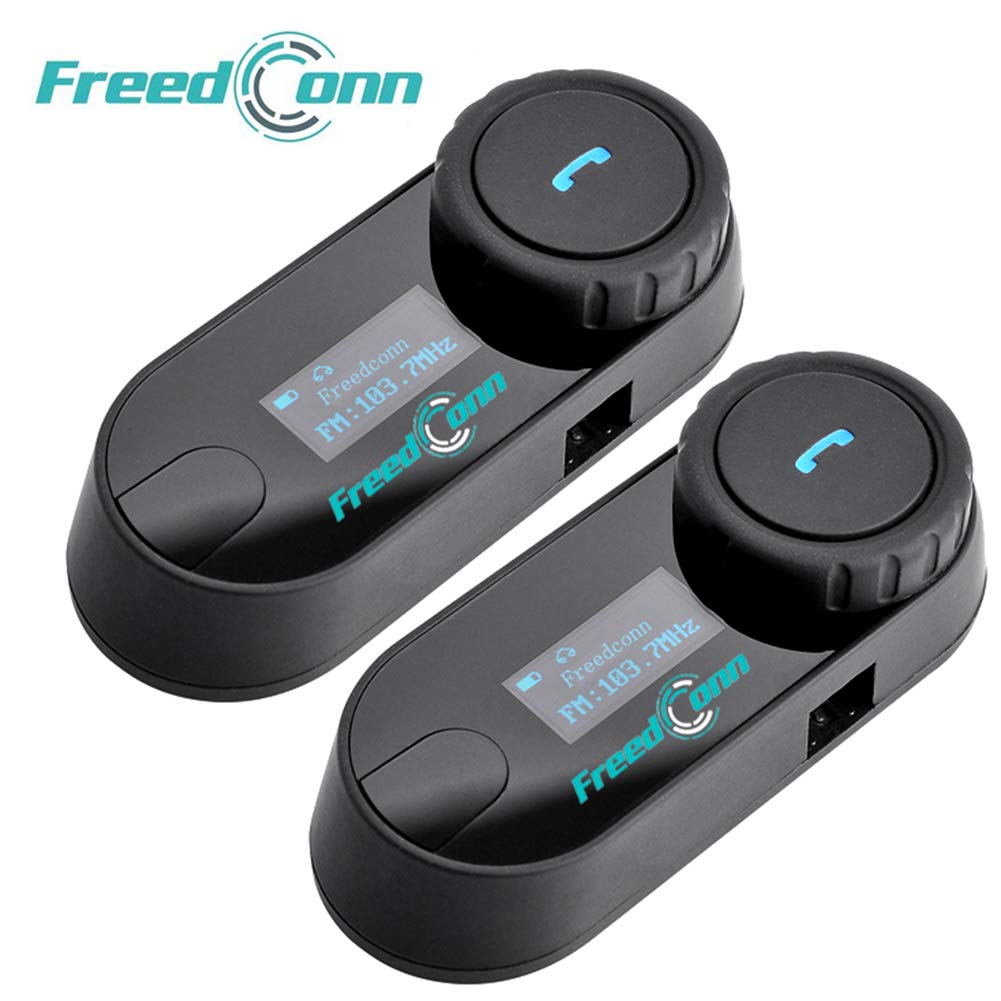 FreedConn Motorrad Kommunikation System, Helm Bluetooth Intercom,Helm Headset(800m Reichweite,Damit