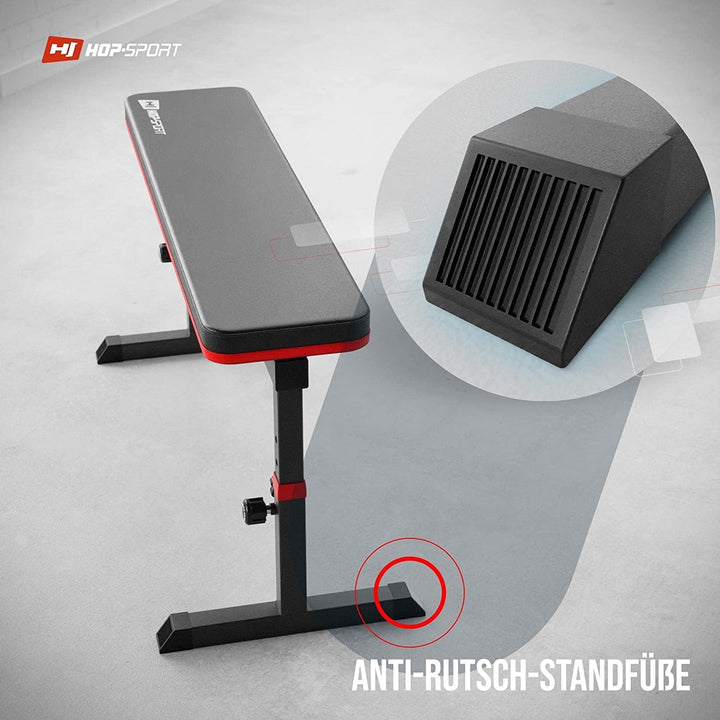 Hop-Sport verstellbare Hantelbank HS-1025 - multifunktions Trainingsbank für Zuhause - Flachbank per