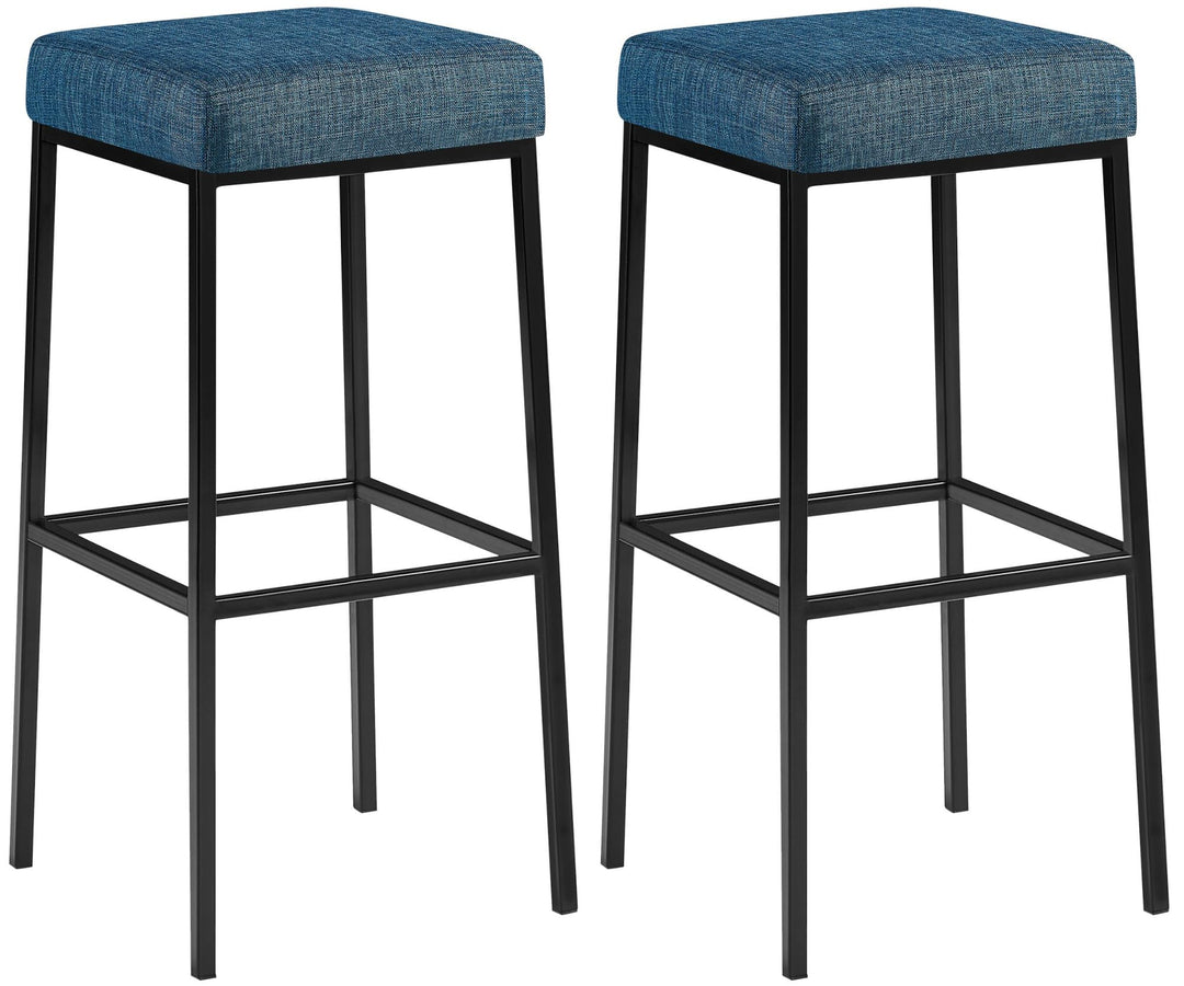 CLP 2er Set Barhocker Montreal I Gepolsterte Barstühle mit Stoffbezügen I Tresenhocker mit Metallges