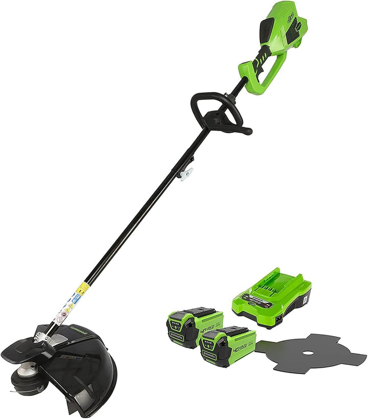 Greenworks 40V Akku Freischneider mit bürstenlosem Motor, Geschirr, verstellbarer Höhe, 40 cm Schnit