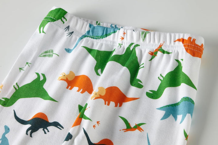 Jungen Pyjama Langarm 4-teilig Kleine Kinder Nachtwäsche Schlafanzug Set 2-14 Jahre 4p-dino Schwarzg