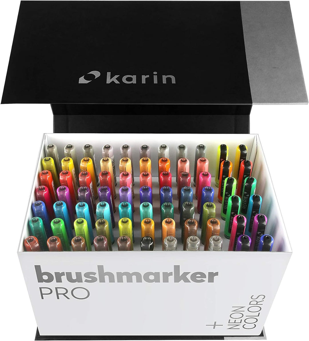KARIN Mega Box PLUS - 72 Farben + 3 Blender, Brushmarker PRO - Brushpens auf Wasserbasis geeignet zu