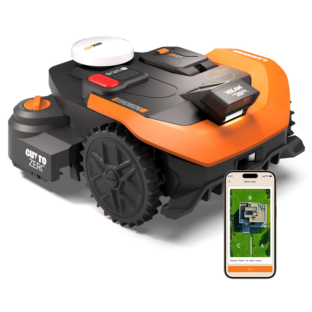 WORX Landroid Vision Cloud WR330E 2WD Mähroboter ohne Begrenzungskabel für 3000 m² (KI-Hinderniserke