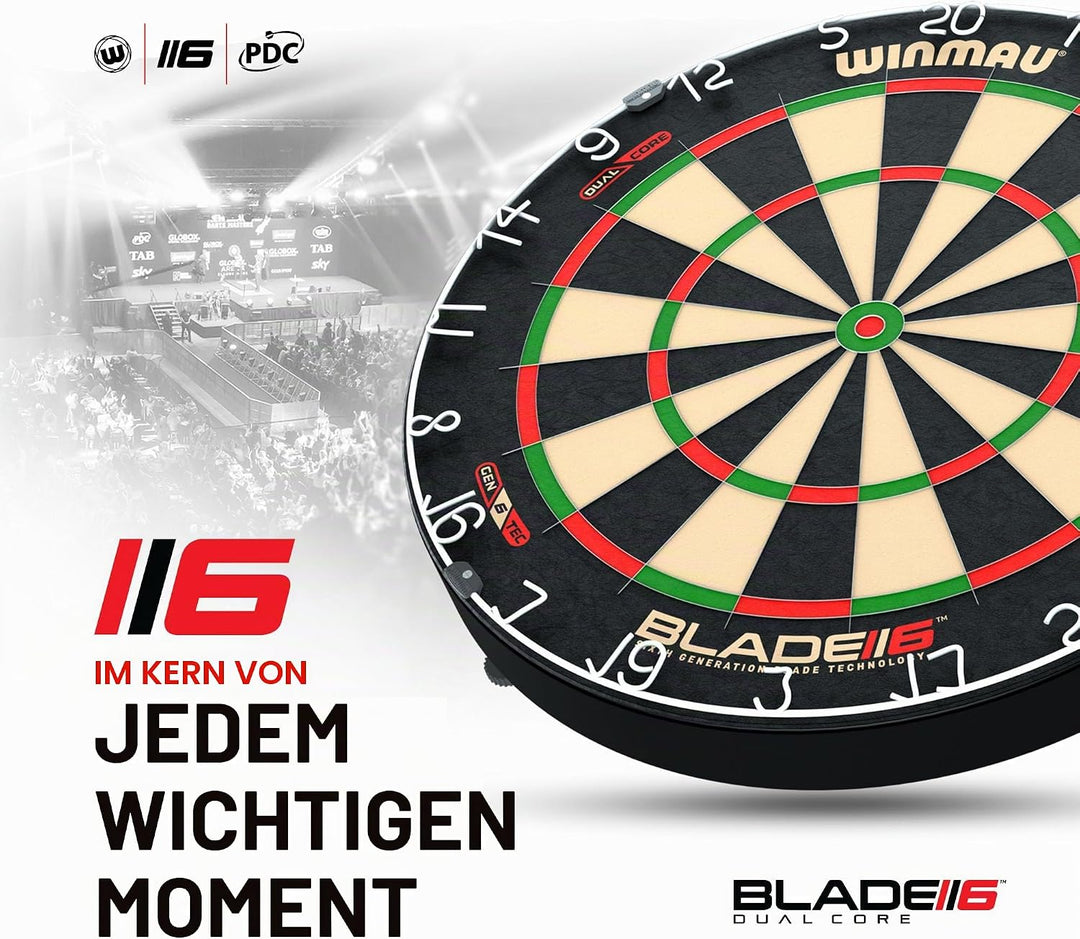 WINMAU Blade 6 Series Professional Bristle Klassische Dartboard Blade 6 Dual Core, Blade 6 Dual Core