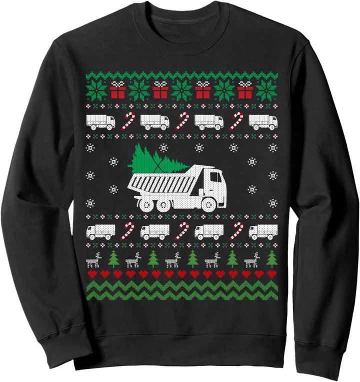 Funny Truck Ugly Christmas Sweater Xmas Gift for Trucker Sweatshirt