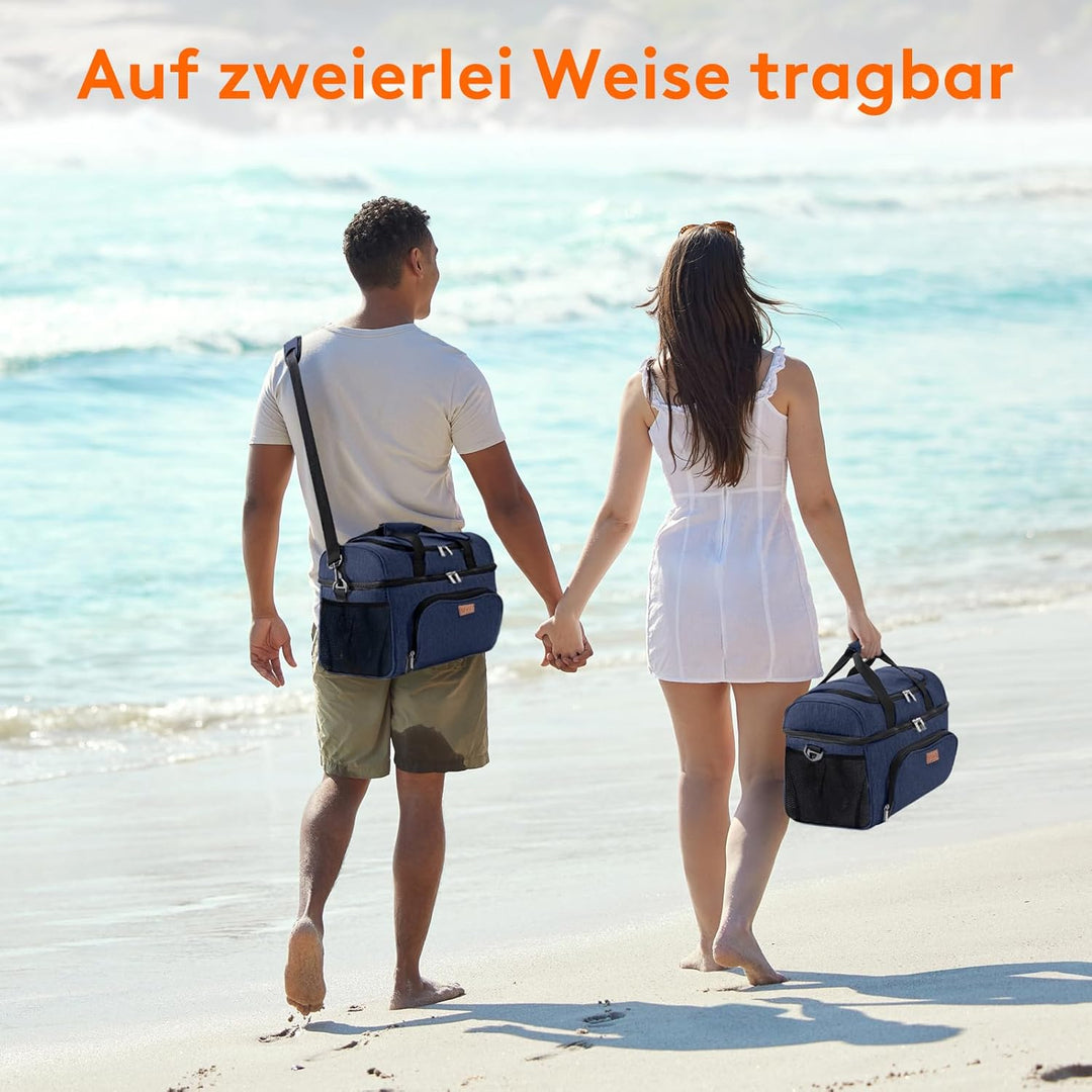 Lifewit grosse Kühltasche für 32 Dosen, isolierte Lunch-Tasche, leichte, tragbare Kühltasche, doppel