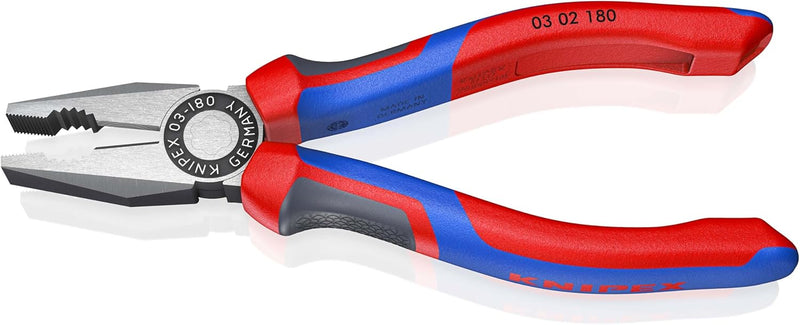 KNIPEX 03 02 180 Kombizange mit Comfort-Griffen schwarz atramentiert 180 mm 180 mm atramentiert Mit