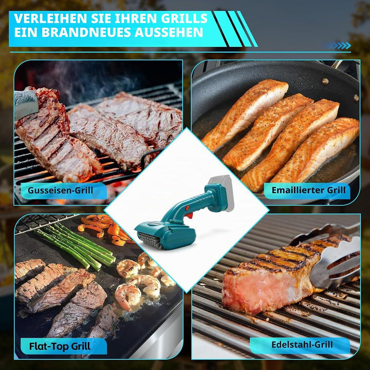 Roadtime Schnurlose Elektrisch Grillbürste für Makita 18 V(ohne Akku),Grillreinigungsbürste mit 360°