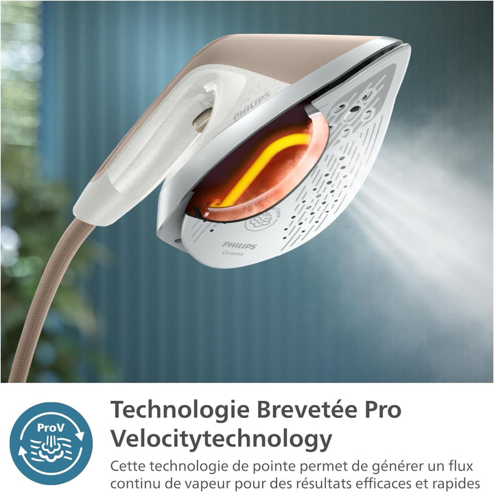 Philips 6000 Series All-in-One-Bügellösung - Einstellbares Bügelbrett, garantiert keine Brandflecken