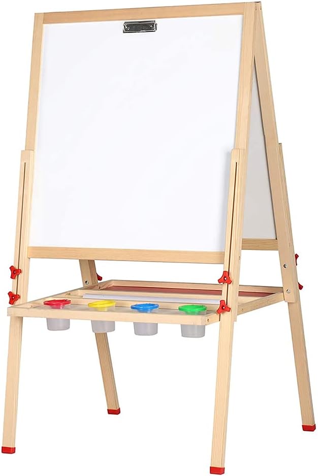 2 In 1 Kindertafel Magnetisch, Kinder Maltafel Standtafel Mit Kreide und Magnet, Höhenverstellbare W