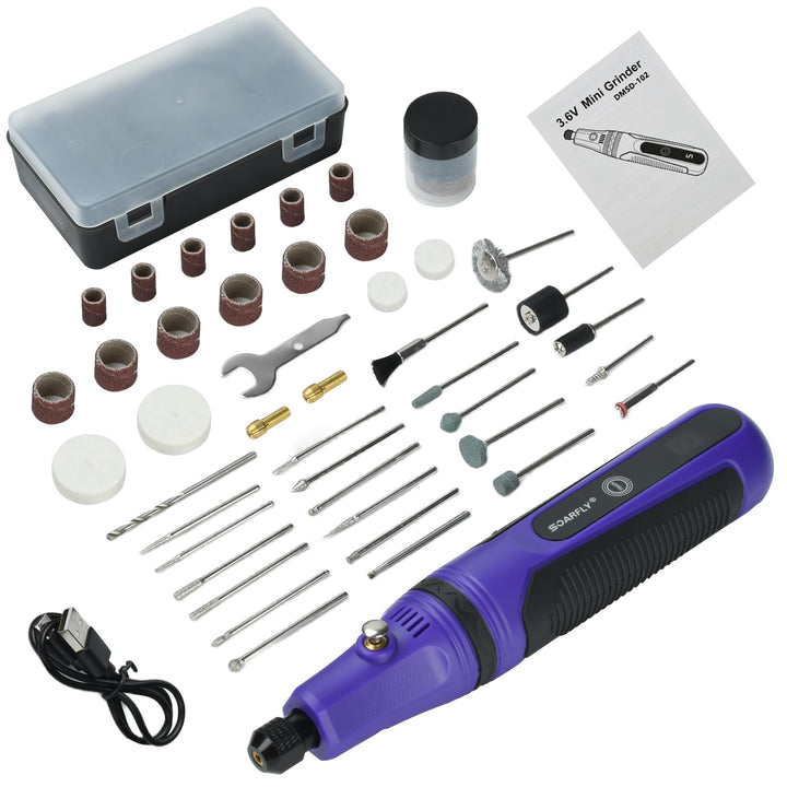 Mini Multifunktionswerkzeug Akku, 3.6V Rotationswerkzeug Set mit Touch Schalter, 5 Geschwindigkeiten