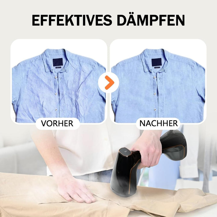 OKYUK Steamer Dampfglätter 1800W, Tragbarer Dampfglätter Konstante, Hemdenbügler, 320ml Dampfbügelei