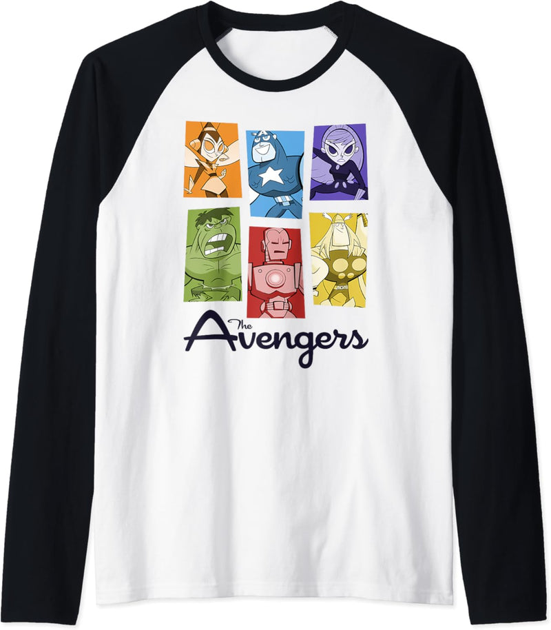 Marvel Avengers Retro Style Panels Raglan
