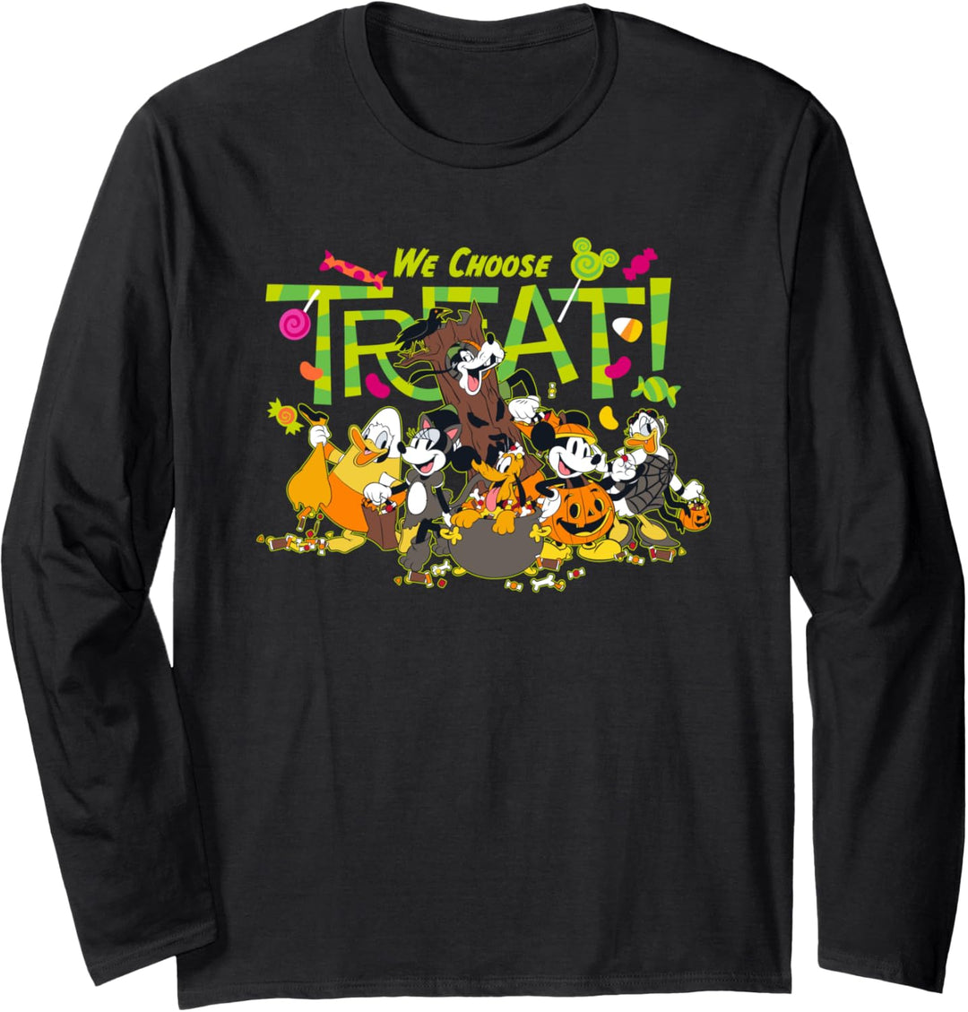 Disney Mickey and Friends We Choose Treat Halloween Langarmshirt