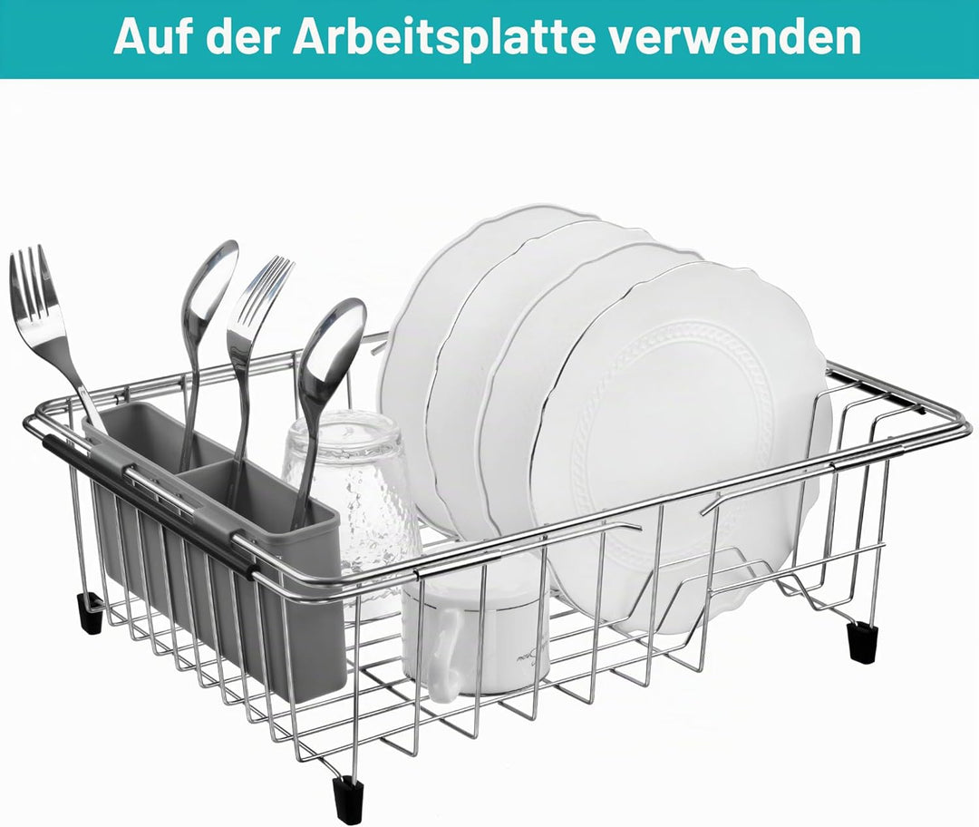 IPEGTOP Ausziehbares tiefes und grosses Abtropfgestell, über der Spüle, in der Spüle oder auf der Th