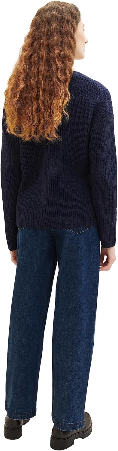 TOM TAILOR Damen High Waist Culotte Jeans mit weitem Bein 28W / 32L 10113 - Clean Mid Stone Blue Den