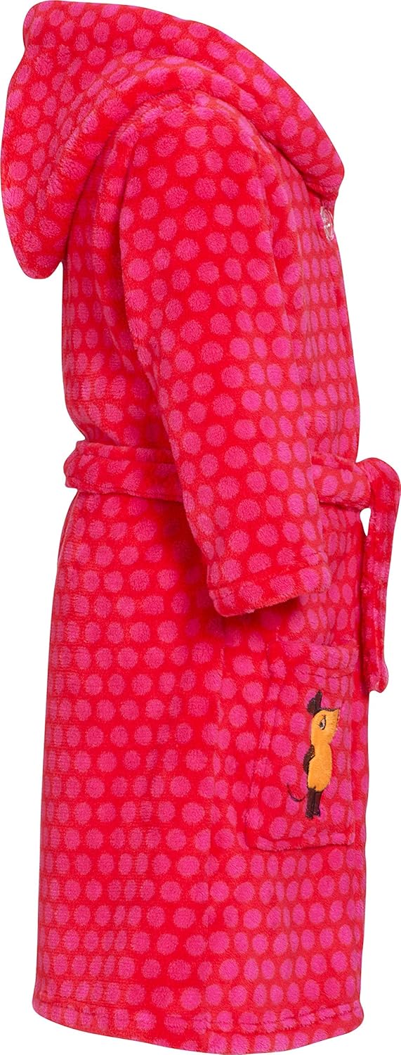 Playshoes Unisex Kinder Fleece-Bademantel Morgenmantel, pink Die Maus