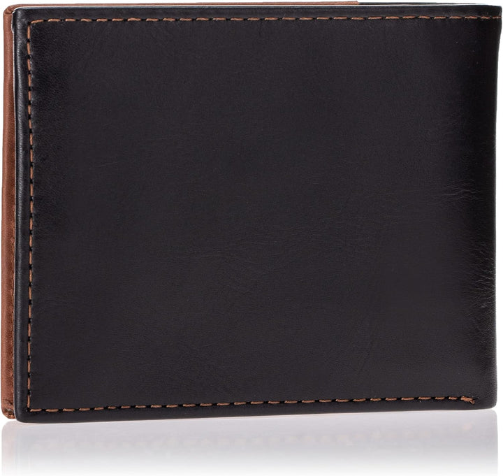 Fossil Herren Ward Leder Bifold Geldbörse 11,43 cm L x 1,905 cm B x 8,89 cm H Schwarz, Schwarz