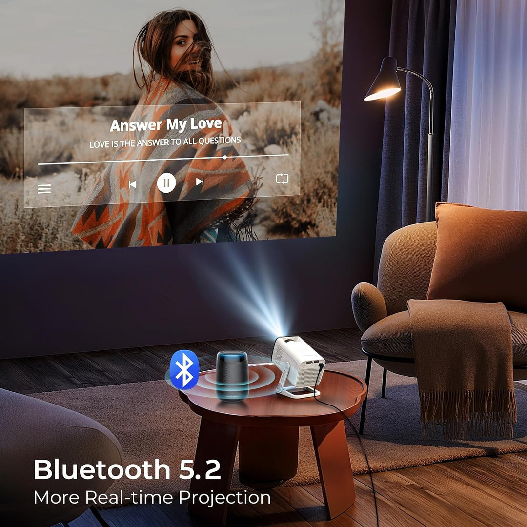 [Kompatibel mit Netflix] Mini Beamer 4K-Unterstützung Auto Trapezkorrektur Netflix X1Pro Weiss, Netf