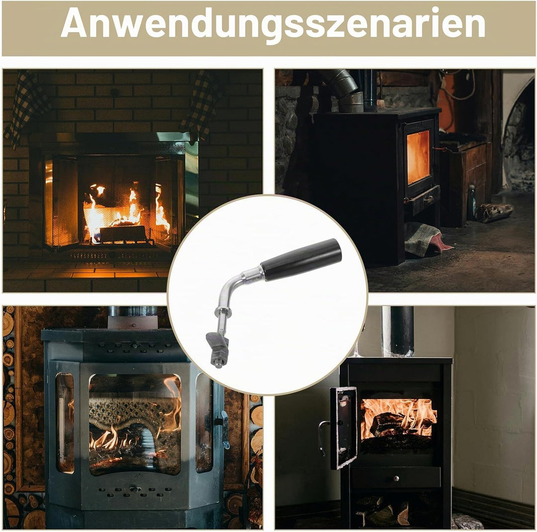 Kaminofen Türgriff aus Edelstahl Hitzebeständig Rutschfest 6,3x4x1 Zoll Ersatzgriff für Holzofen und