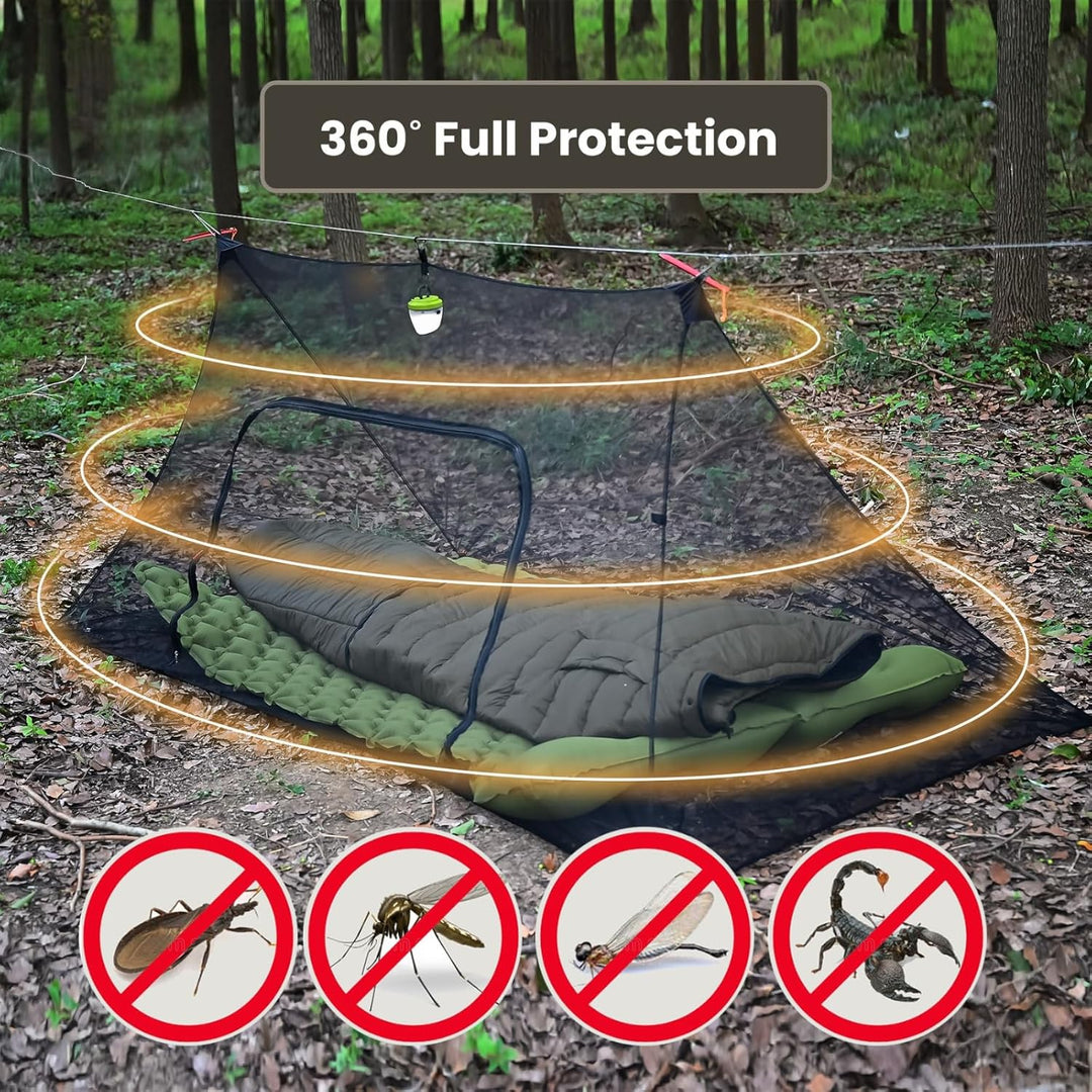 Onewind Camping Shelter mit Moskitonetz, Zelt Emergency Survival Shelter, leicht, wiederverwendbar,