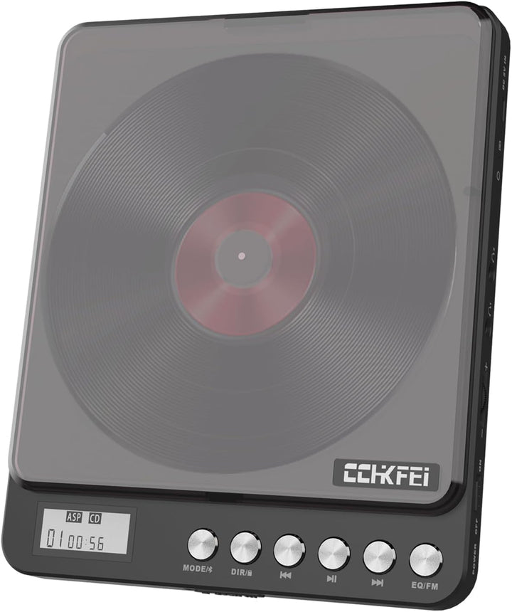 CCHKFEI Tragbarer CD-Player mit Bluetooth Wiederaufladbarer 2000mAh Akku, Discman CD Player Tragbar