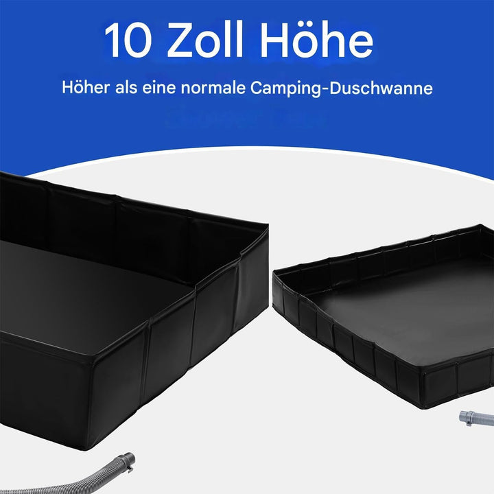 Faltbare Duschbasis, 104x104x25cm Grosse Tragbare Duschwanne Mit Abflussrohr, Duschzelt Camping Dusc