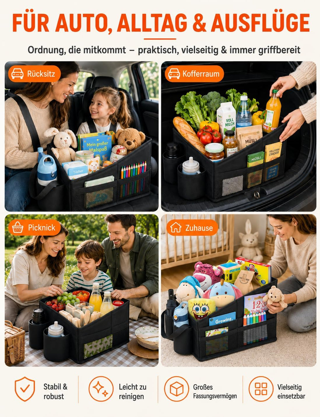 WOCVRYY Autositz Organizer Auto Zubehör Innenraum Frauen Kinder Rücksitz Beifahrersitz Organizer für
