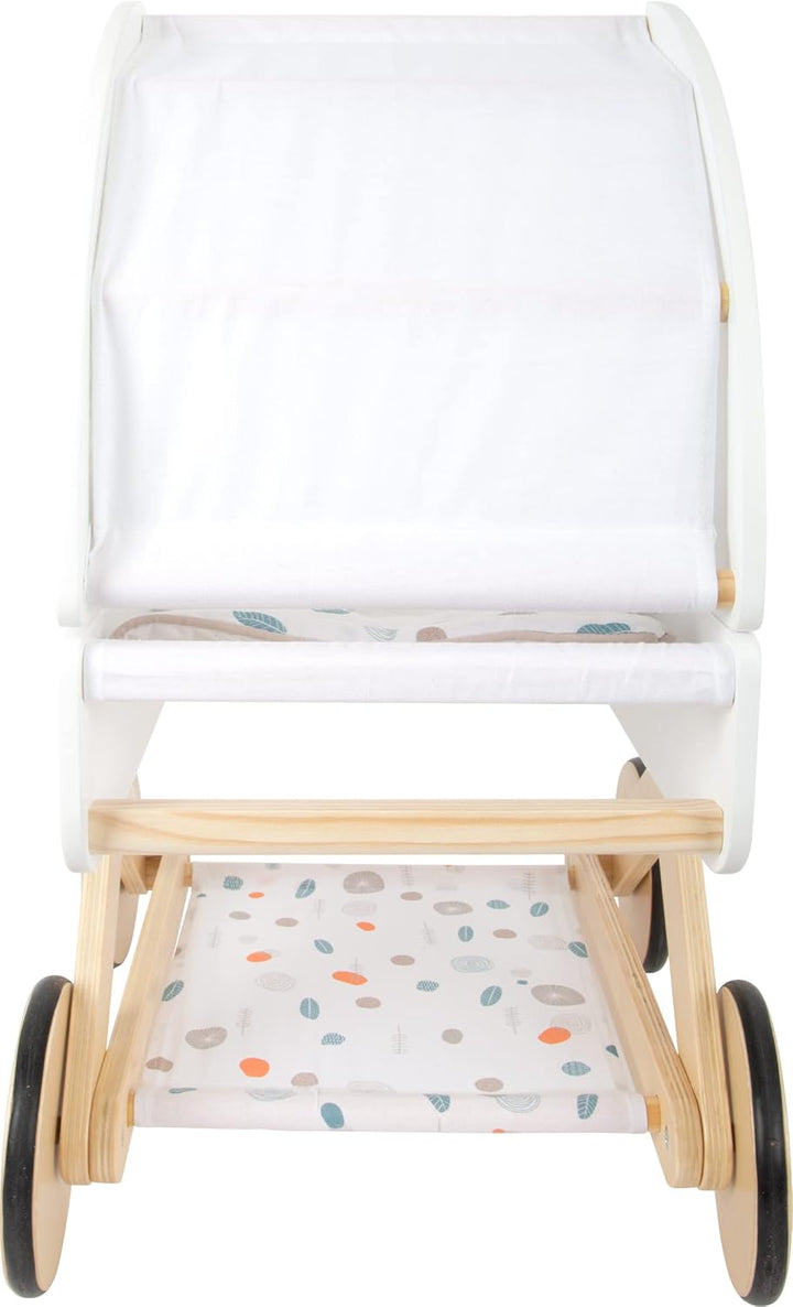 small foot Puppenwagen Little Button aus Holz, multifunktionaler und hochwertiger Puppenkinderwagen,