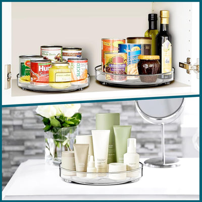 JESIFFY 2 Stück Lazy Susan drehteller Organizer Kühlschrank 27cm+23,5cm, drehplatte kühlschrank Rond