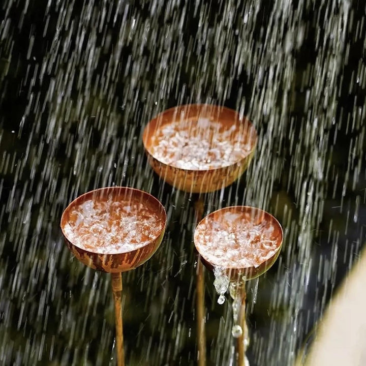 Regenfänger Gartenstecker Rost Gartenstecker Metall Gartendeko für Draussen Insektentränke Garten Na