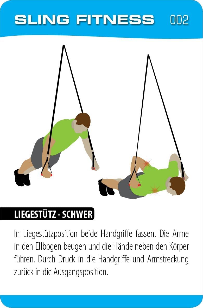 Schlingentraining Sling Fitness Suspension Training | Trainingskarten Übungskarten, deutsche Version